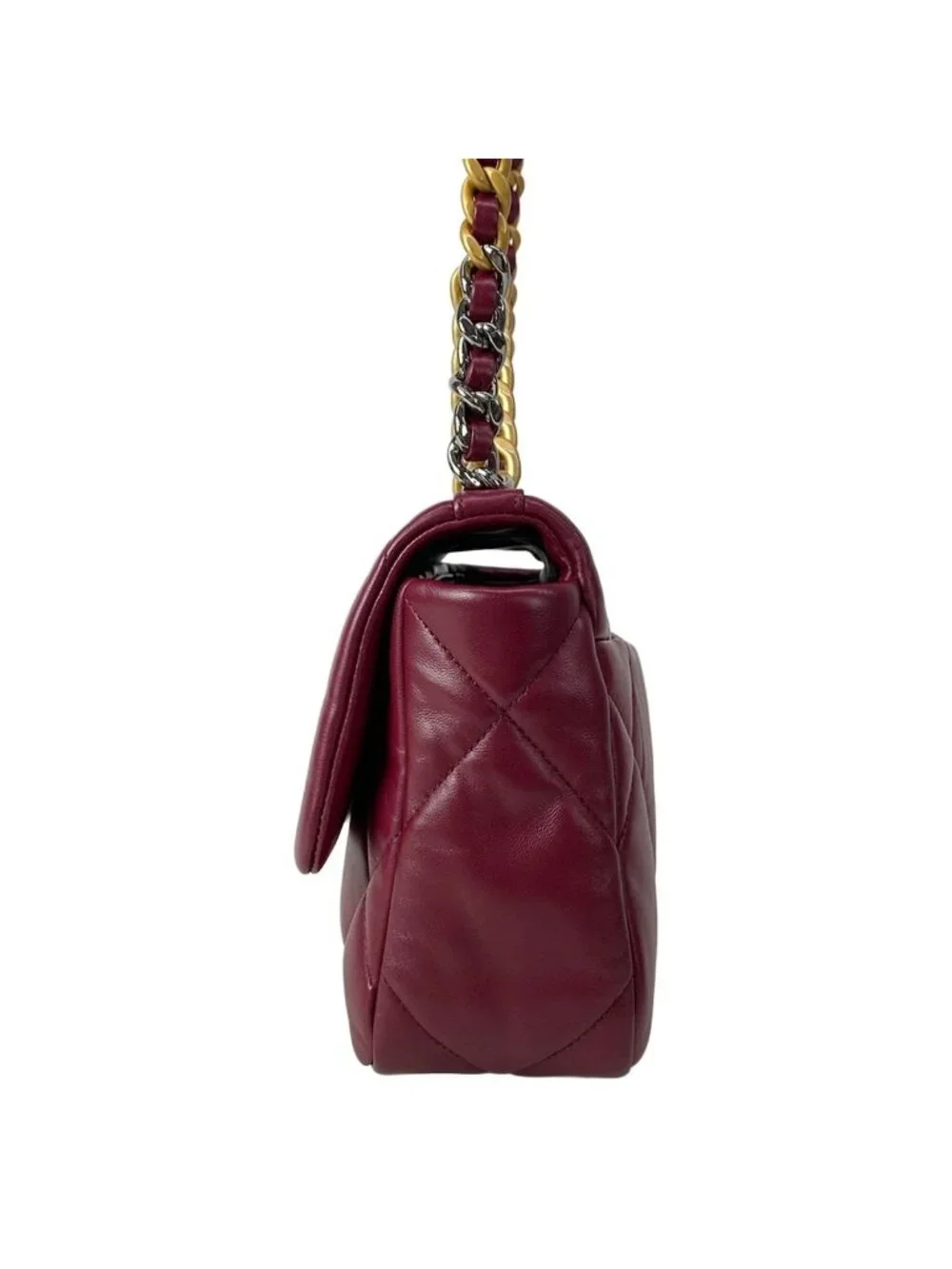 Chanel Shoulder Bag 19 Bordeaux Metal 2-Way Chain